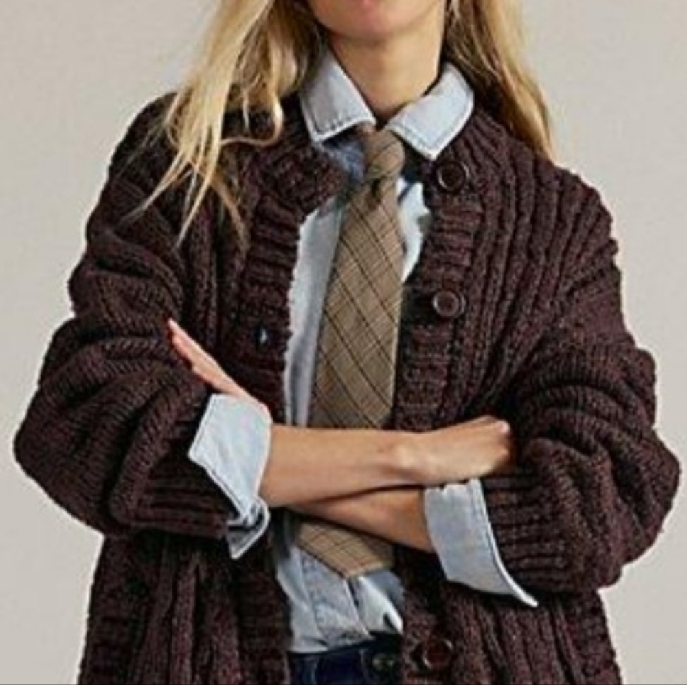 Free People Bonfire Cable Knit Cardigan.  Oversized